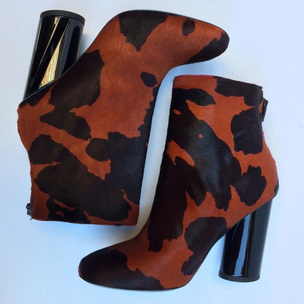 Proenza Schouler Pony Hair Ankle Leather Boots, Retail $1,195, Size 37, New,